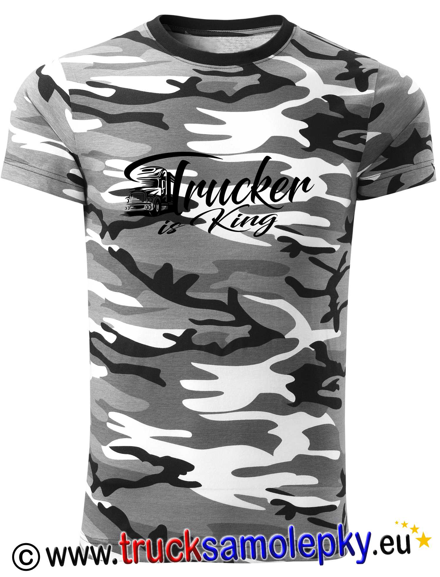 Truck tričko TRUCKER IS KING v barvě camouflage